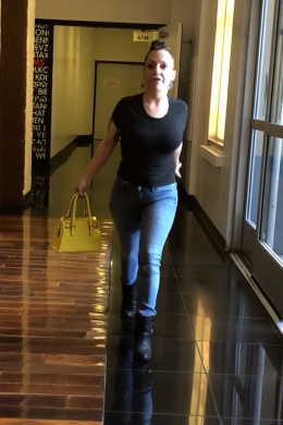 Desperate MILF Pees In The Parking Lot
