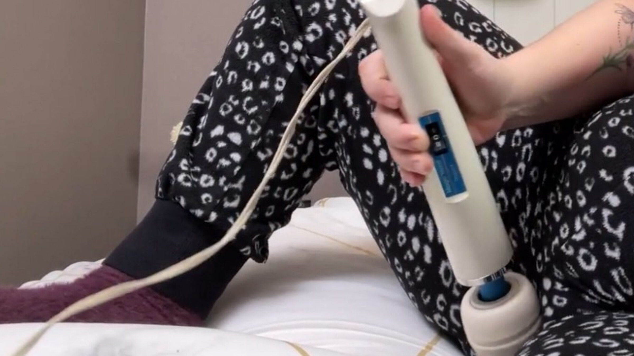 Over the PJs Hitachi Orgasm